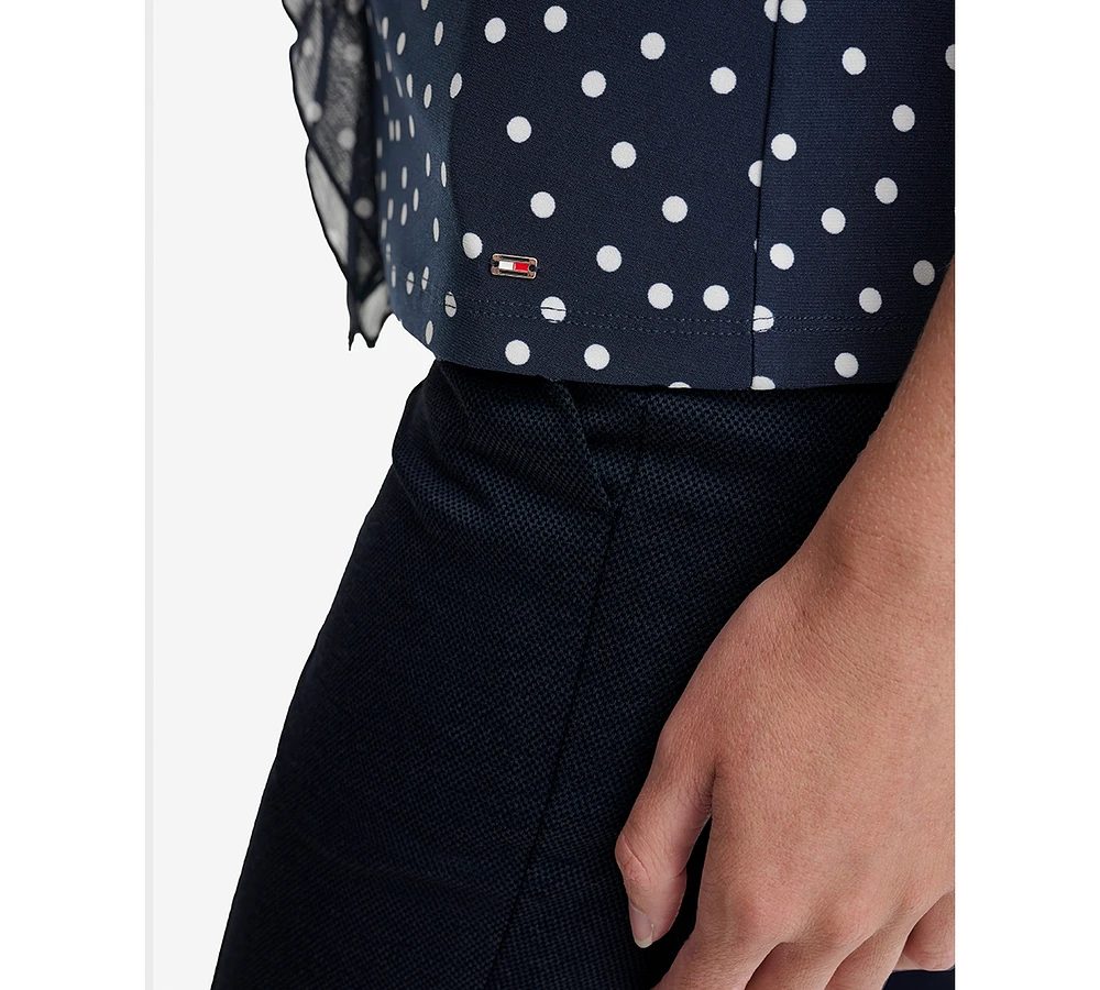 Tommy Hilfiger Women's Printed Ruffled Sleeveless Top