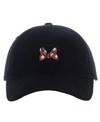 Disney Minnie Mouse Concept One Disney's Minnie Mouse Bows Embroidered Cotton Adjustable Dad Hat with Curved Brim