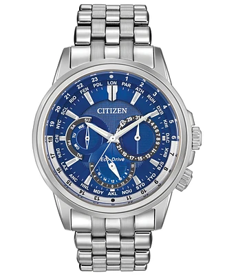 Citizen Men's Eco-Drive Calendrier Stainless Steel Bracelet Watch 44mm BU2021-51L