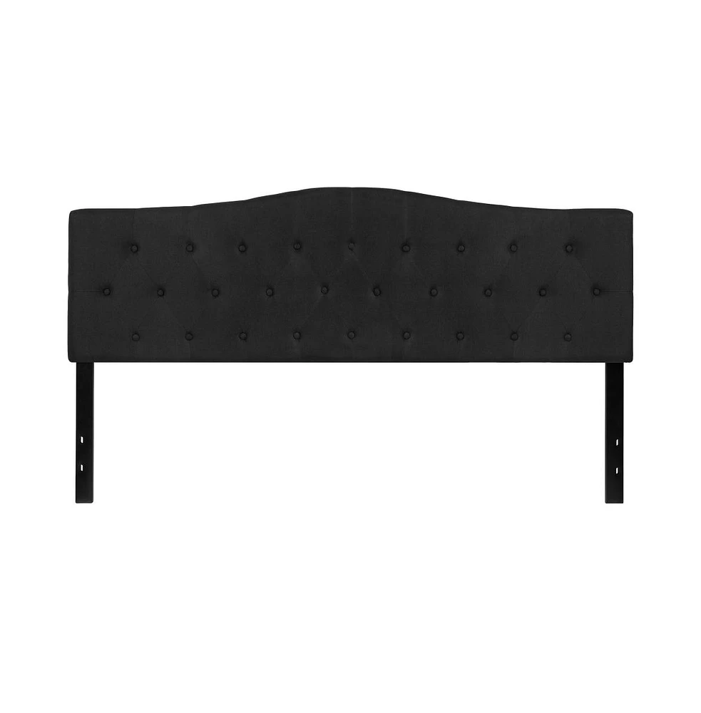 Arched King Button Tufted Upholstered Headboard