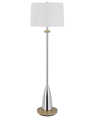 61" Height Metal Floor Lamp with Wood Accents