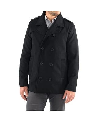 Alpine Swiss Jake Mens Pea Coat Wool Blend Double Breasted Dress Jacket Peacoat