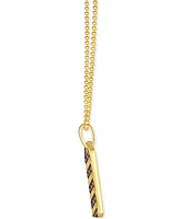 Le Vian Chocolatier Men's Chocolate Diamond Chevron Dog Tag 24" Pendant Necklace (1/2 ct. t.w.) in 14k Gold