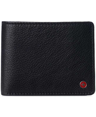 Alpine Swiss Mens Genuine Leather Rfid Safe Bifold Wallet Passcase 2 Id Windows
