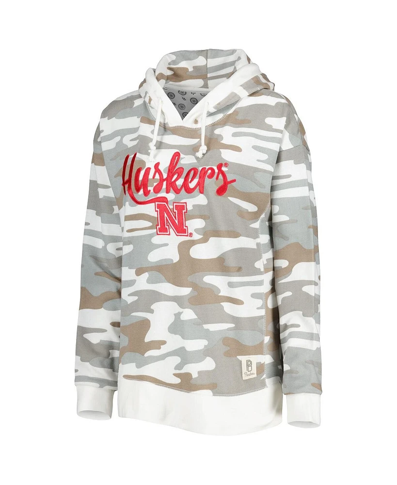 Women's Pressbox Camo Nebraska Huskers San Pablo Pullover Hoodie