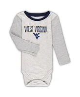 Infant Boys and Girls Wes & Willy Heather Gray West Virginia Mountaineers Jie Long Sleeve Bodysuit Pants Set