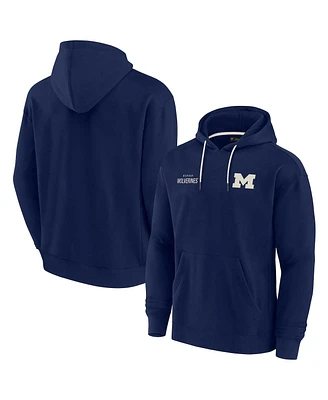 Men's and Women's Fanatics Signature Navy Michigan Wolverines Super Soft Fleece Pullover Hoodie