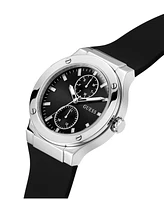 Guess Men's Multi-Function Black Silicone Watch 45mm