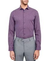 Micelsons of London Men's Regular-Fit Twill Check Dress Shirt