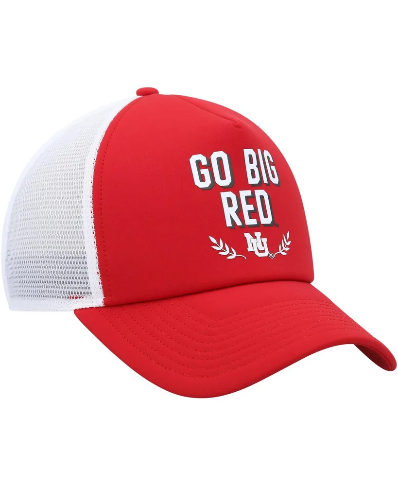 Men's adidas Scarlet Nebraska Huskers Phrase Foam Front Trucker Adjustable Hat