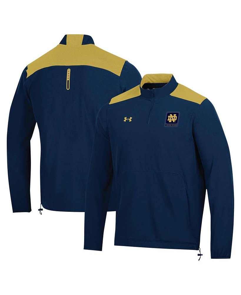 Men's Under Armour Navy Notre Dame Fighting Irish 2023 Motivate Half-Zip Top