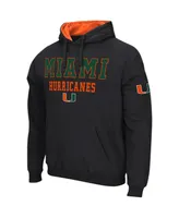 Men's Colosseum Black Miami Hurricanes Sunrise Pullover Hoodie