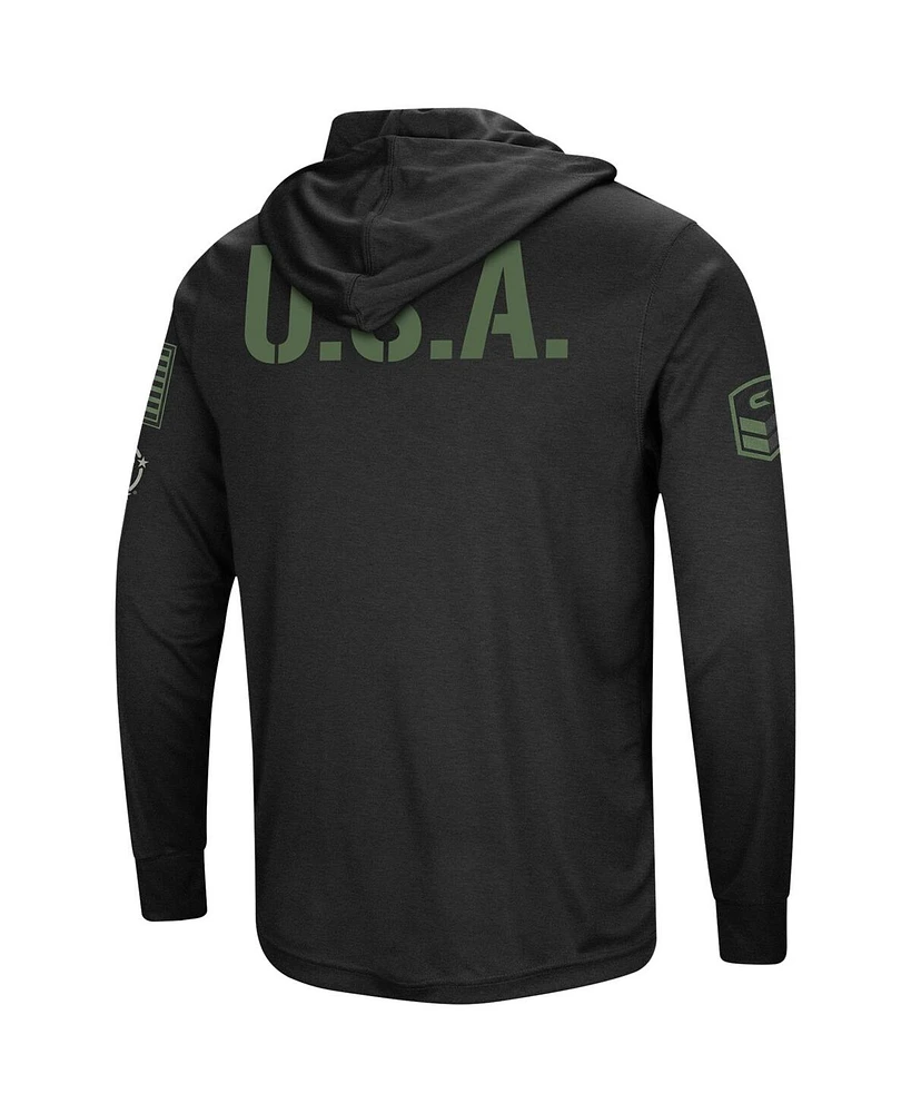 Men's Colosseum Black Nebraska Huskers Big and Tall Oht Military-Inspired Appreciation Tango Long Sleeve Hoodie T-shirt