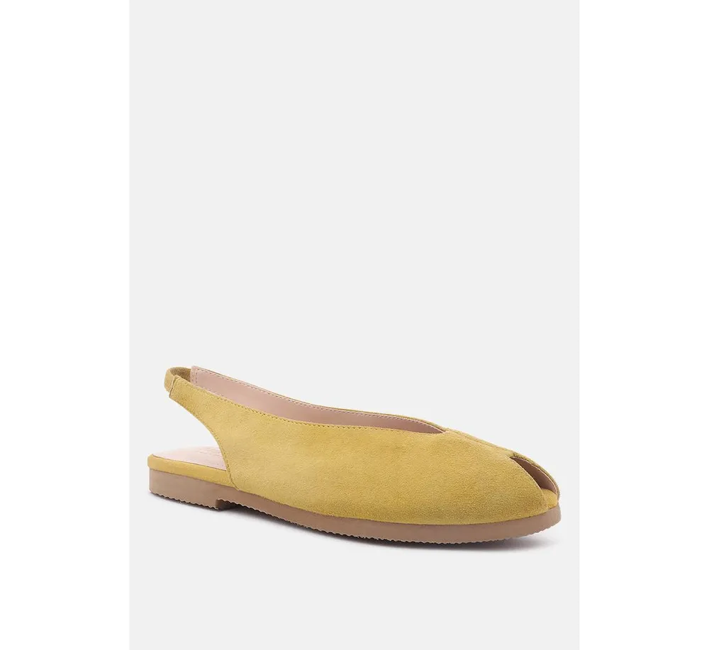 Gretchen Mustard Slingback Flat Sandals