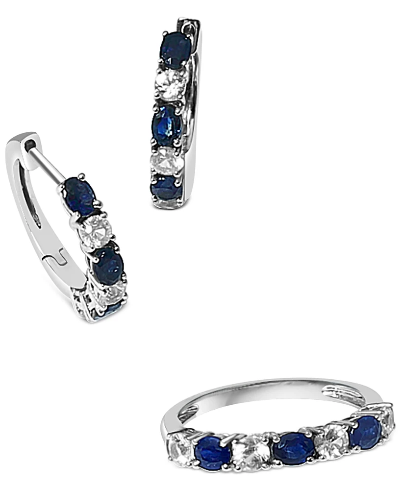 Effy Blue & White Sapphire (1-1/10 ct. t.w.) Band 14k Gold. (Also available Emerald and Ruby)