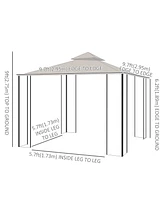 Outsunny 10'x10' Garden Gazebo, Patio Party Shelter, 2 Tier Roof,
