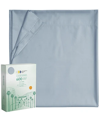Luxury Flat Sheet Only - 600 Thread Count 100% Cotton Sateen Soft
