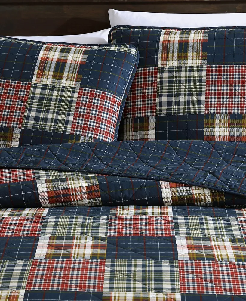 Eddie Bauer Madrona Plaid Reversible 3-Piece Quilt Set