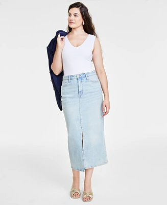 Women's Knit Double V-Neck Bodysuit, Created for Macy's
