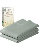 Pillowcase Set 400 Thread Count 100 Cotton Sateen Set Of 2 Pillow Covers Breathable Cooling Soft For Quality Sleep By California Design Den