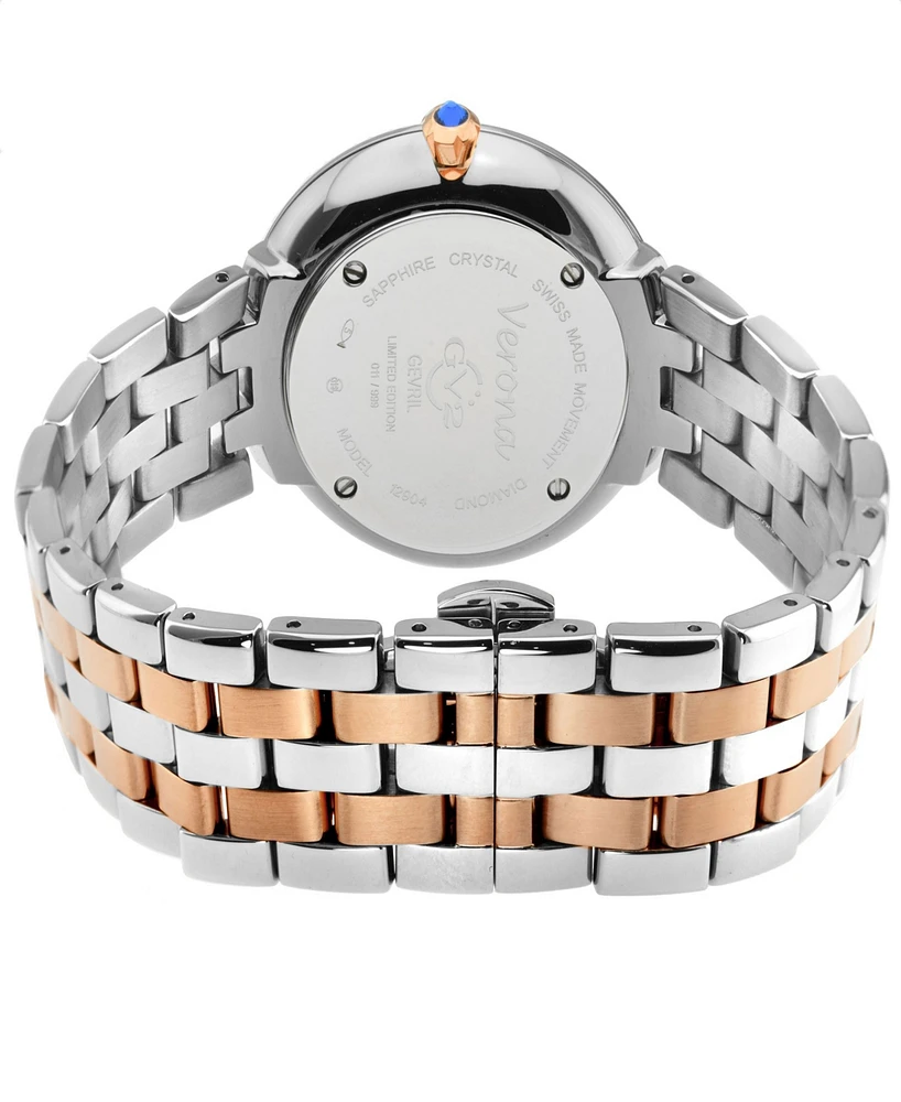 GV2 by Gevril Women's Verona Two-Tone Stainless Steel Watch 37mm