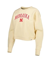 Women's League Collegiate Wear Cream Nebraska Huskers Classic Campus Corded Timber Sweatshirt