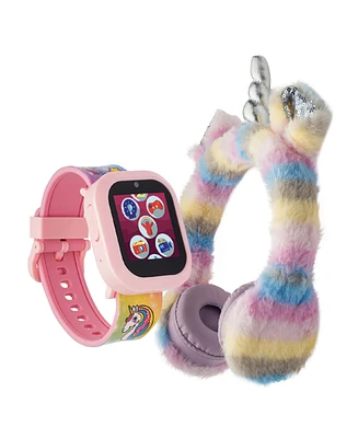 Playzoom V3 Girls Pink and Blue Silicone Smartwatch 42mm Gift Set