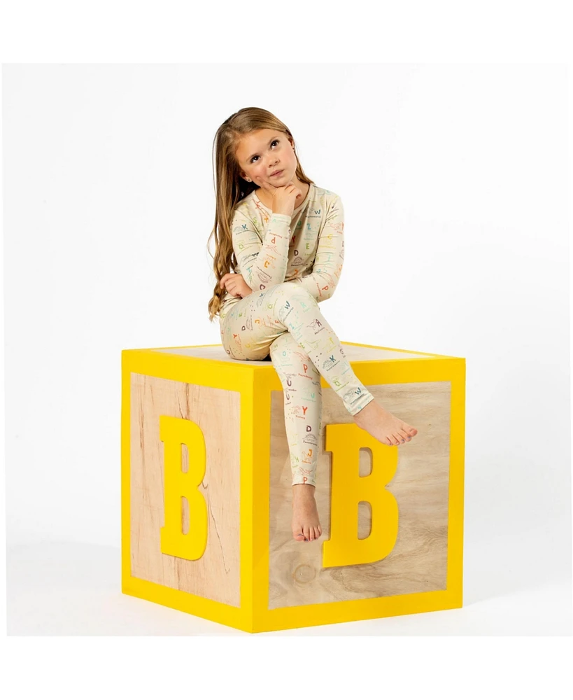 Bellabu Bear Toddler| Child Unisex Dino Abc's Set of 2 Piece Pajamas