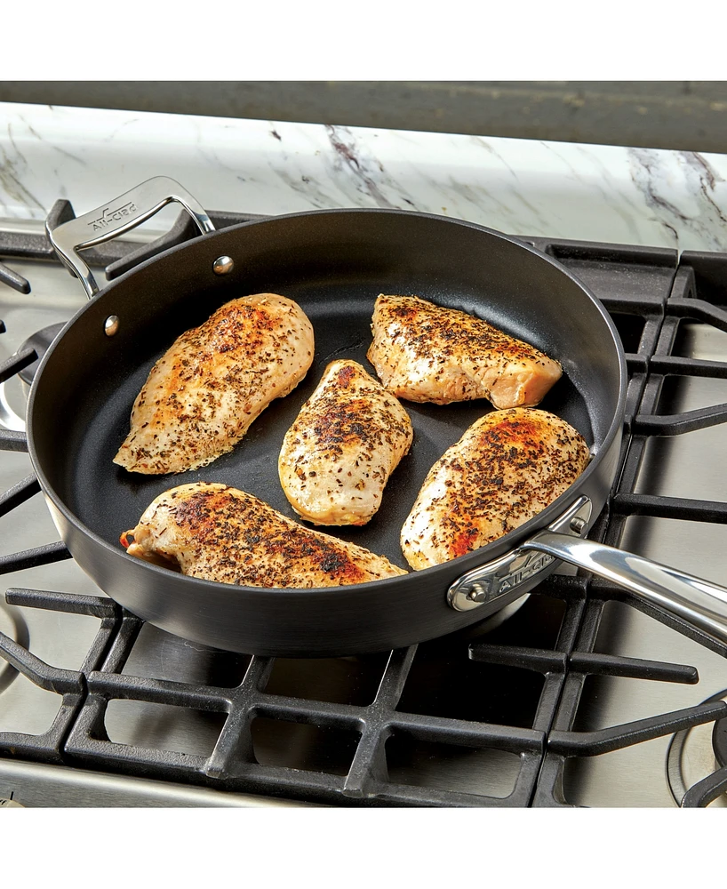 All-Clad Essentials Hard Anodized Nonstick Cookware Set, 2-piece Fry and Sauce Pan with lid Set