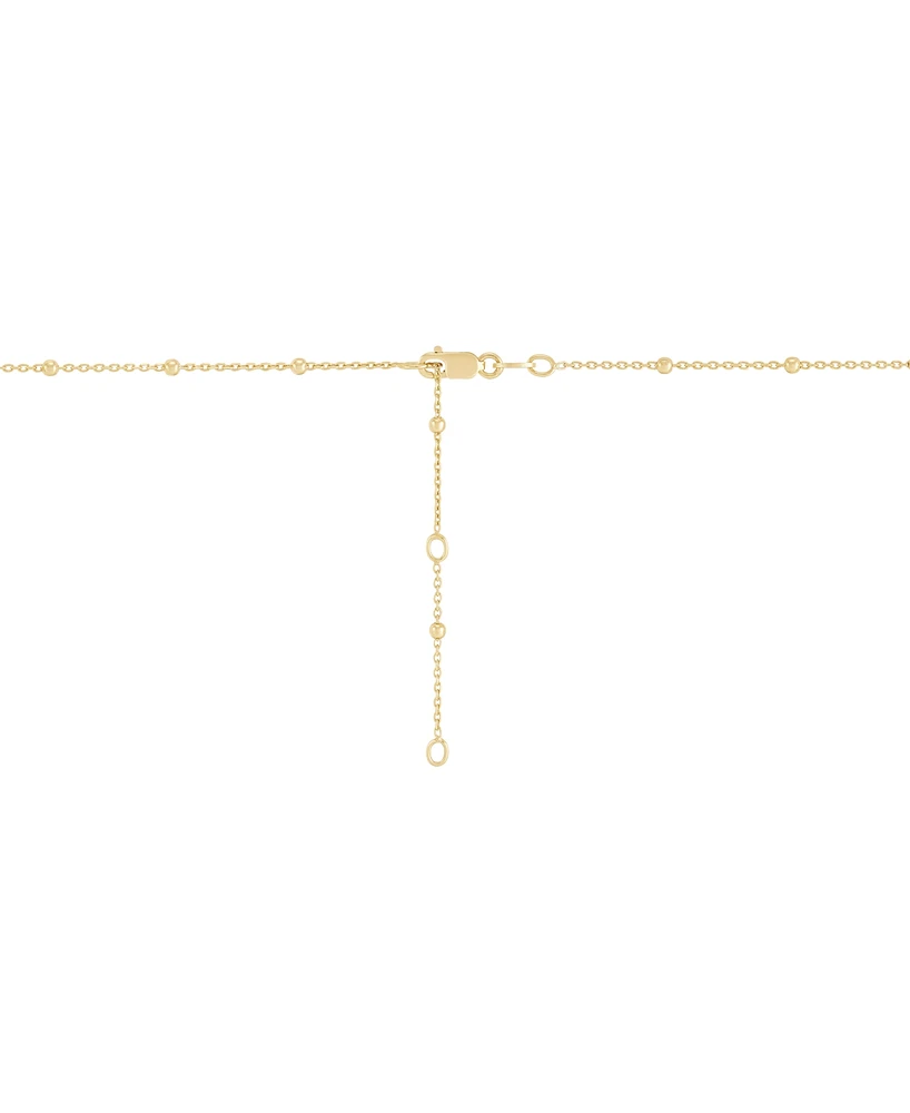 Puffed Ribbed Heart Pendant Necklace in 18k Gold-Plated Sterling Silver, 16" + 2" extender