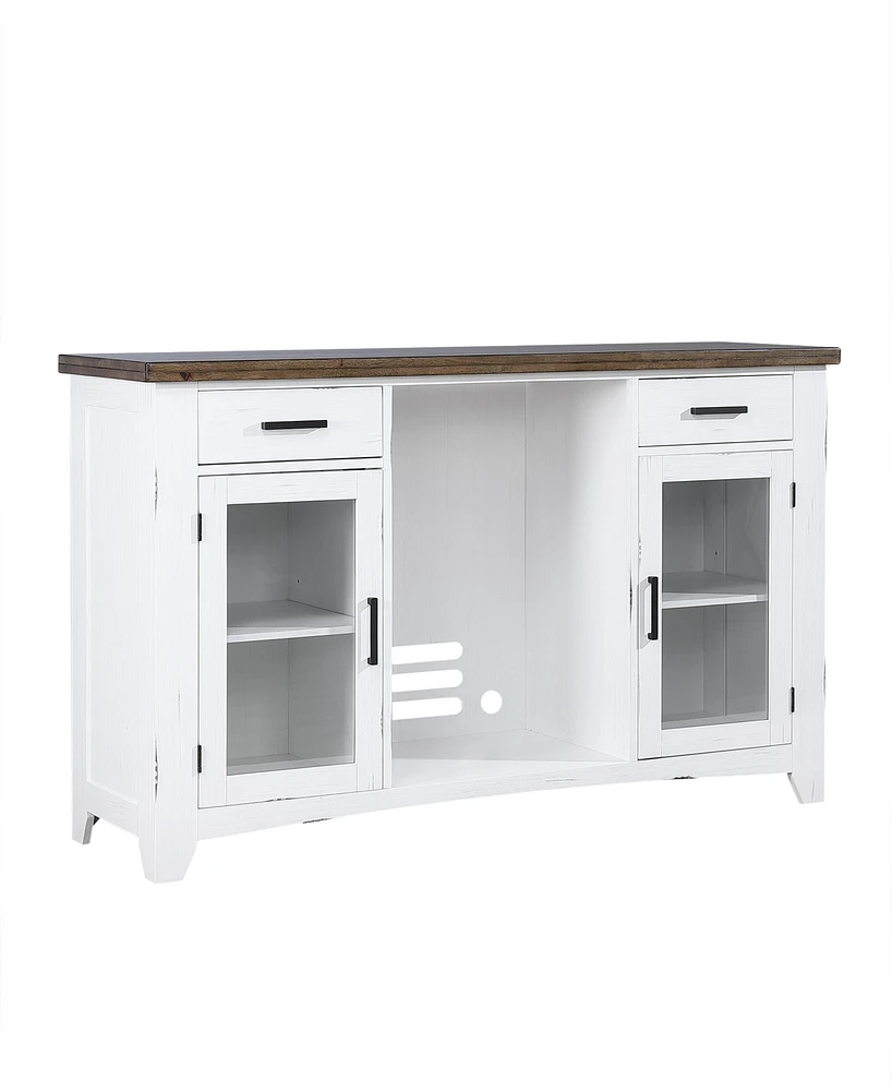 Closeout Peighton 5-Piece Bar Set (Back bar and hutch, bar and two stools)