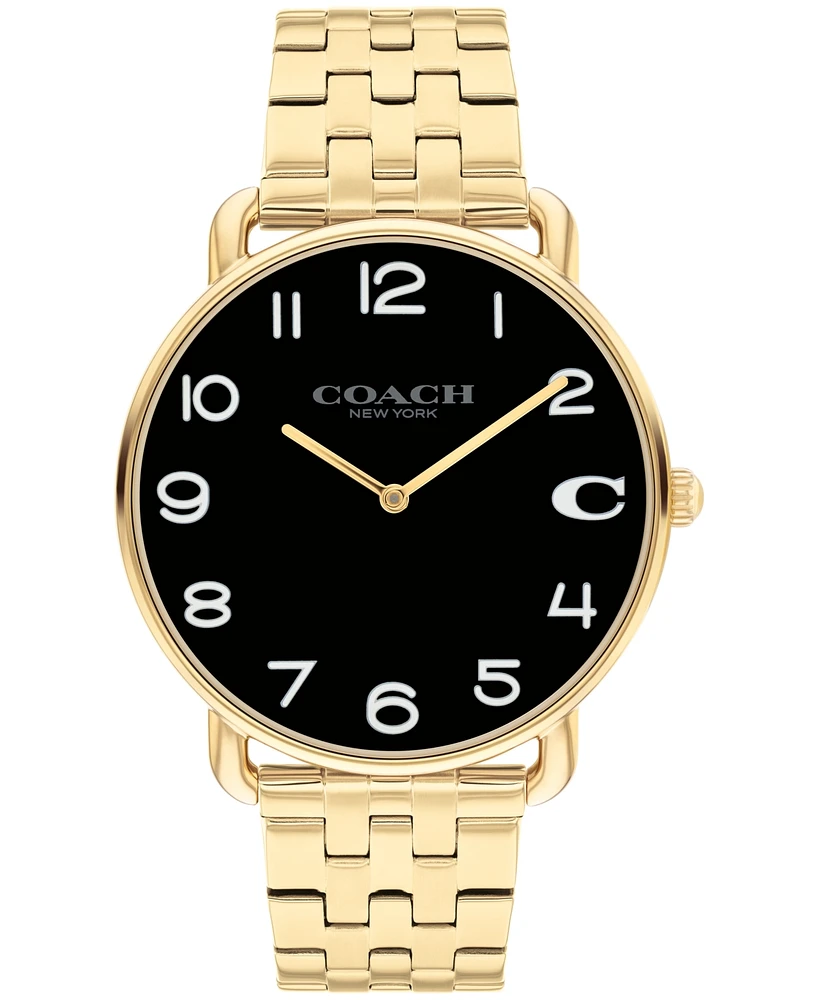 Coach Men's Elliot Gold-Tone Stainless Steel Bracelet Watch 40mm