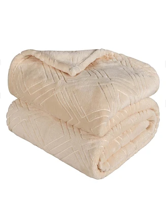 Superior Diamond Flannel Fleece Plush Ultra-Soft Blanket, King