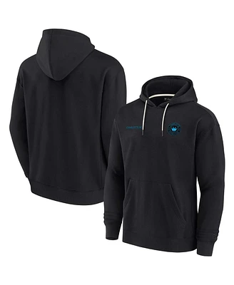 Men's and Women's Fanatics Signature Black Charlotte Fc Super Soft Fleece Pullover Hoodie