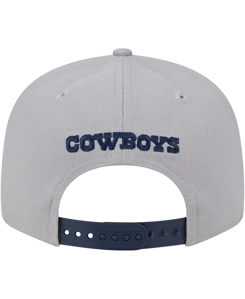 Men's New Era Gray, Navy Dallas Cowboys Band 9FIFTY Snapback Hat