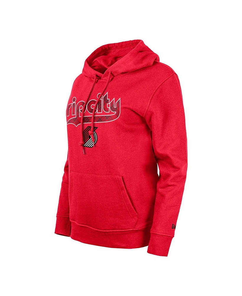Women's New Era Red Portland Trail Blazers 2023/24 City Edition Pullover Hoodie