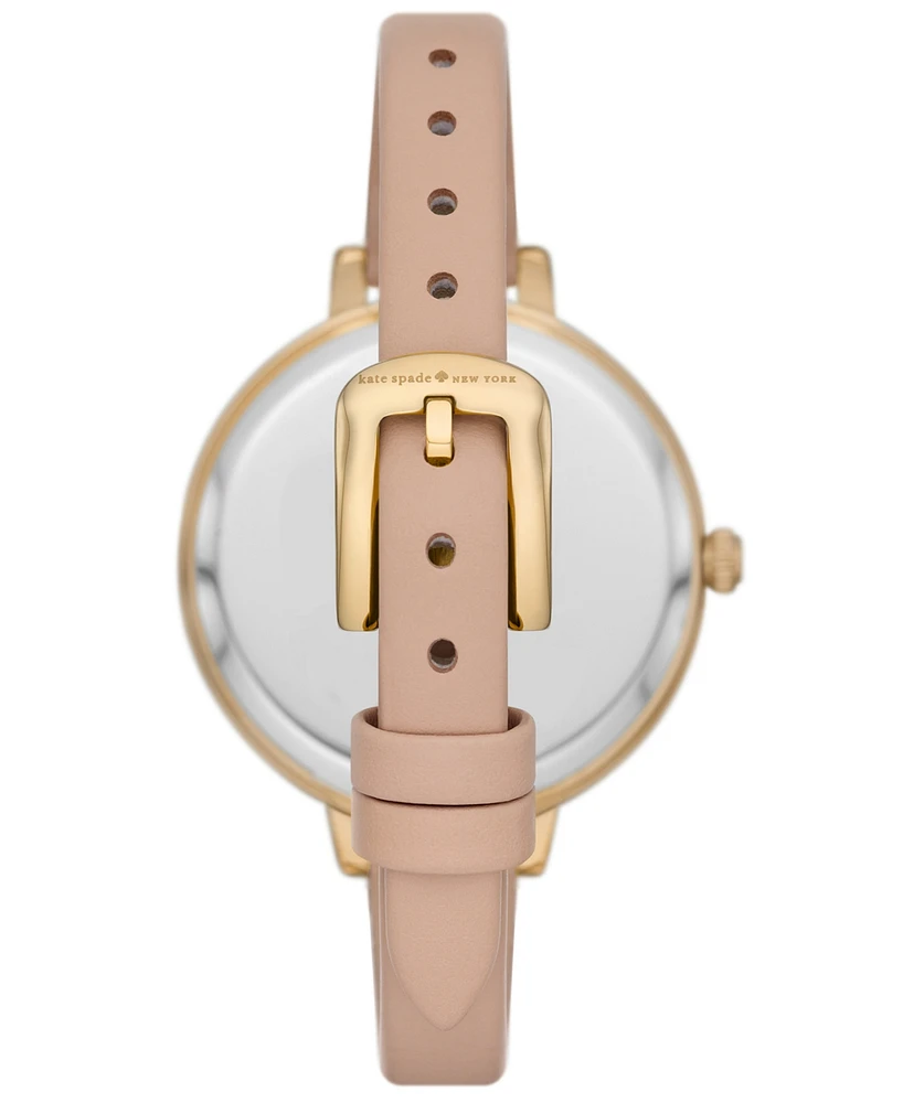 kate spade new york Women's Metro Three-Hand Nude Leather Watch 34mm Gift Set