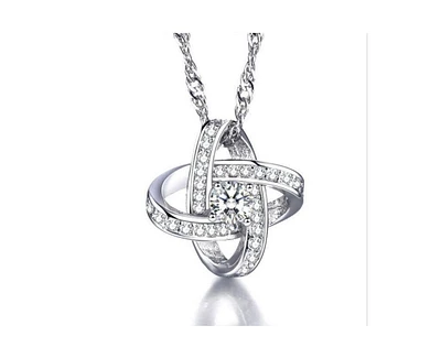 Knot Necklace With Cubic Zirconia Stones
