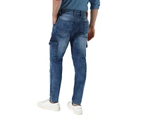 Campus Sutra Men's Medium-Wash Cargo Denim Jeans