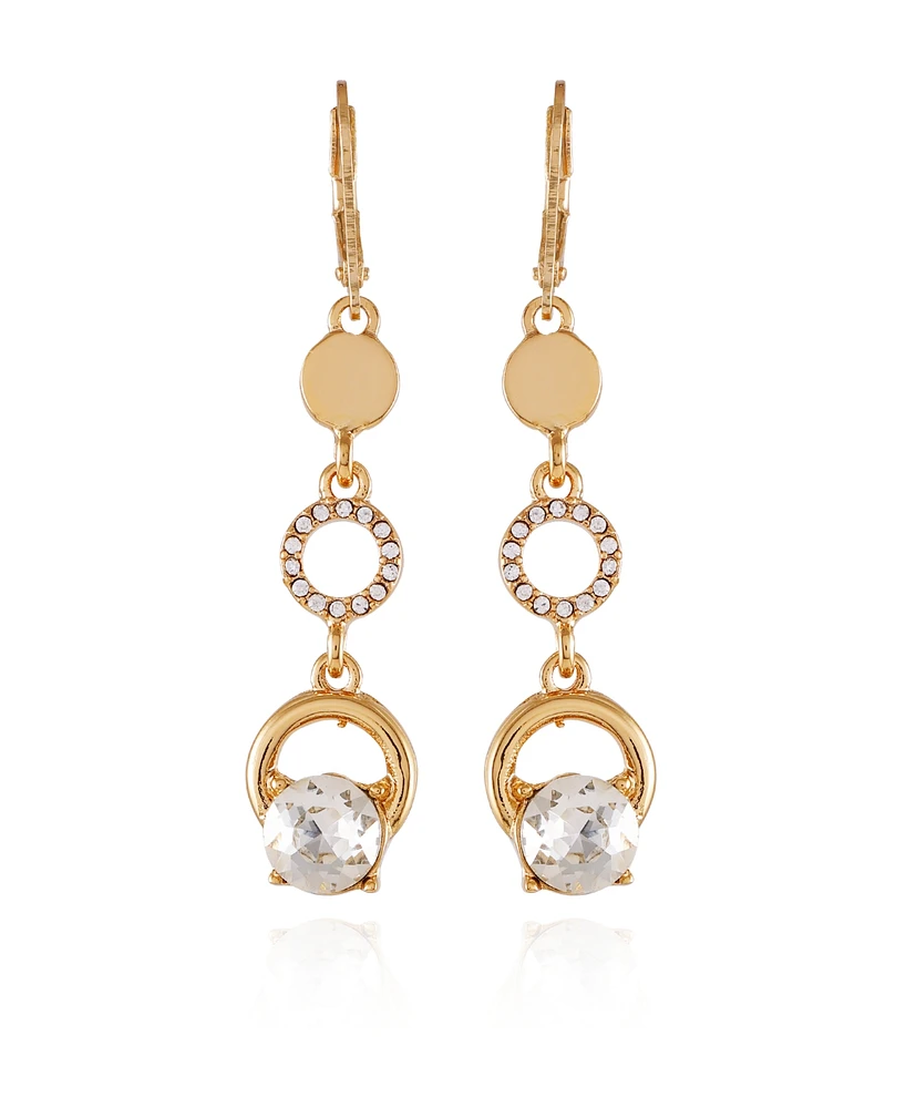 T Tahari Gold-Tone Linear Dangle Drop Statement Earrings