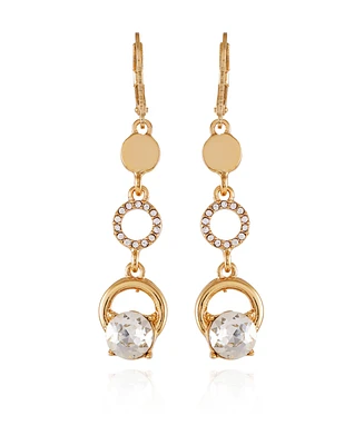 T Tahari Gold-Tone Linear Dangle Drop Statement Earrings