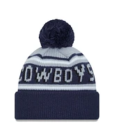 Big Boys and Girls New Era Gray, Navy Dallas Cowboys Main Cuffed Knit Hat with Pom