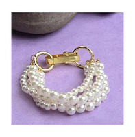 Sohi Women's White Pearl Strand Bracelet