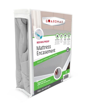 Guardmax Waterproof Zippered Mattress Encasement - Full Size (9-11 Deep) - Grey