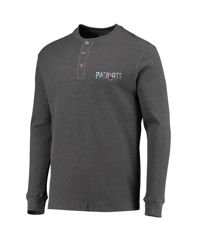 Men's Dunbrooke Heathered Gray New England Patriots Logo Maverick Thermal Henley Long Sleeve T-shirt