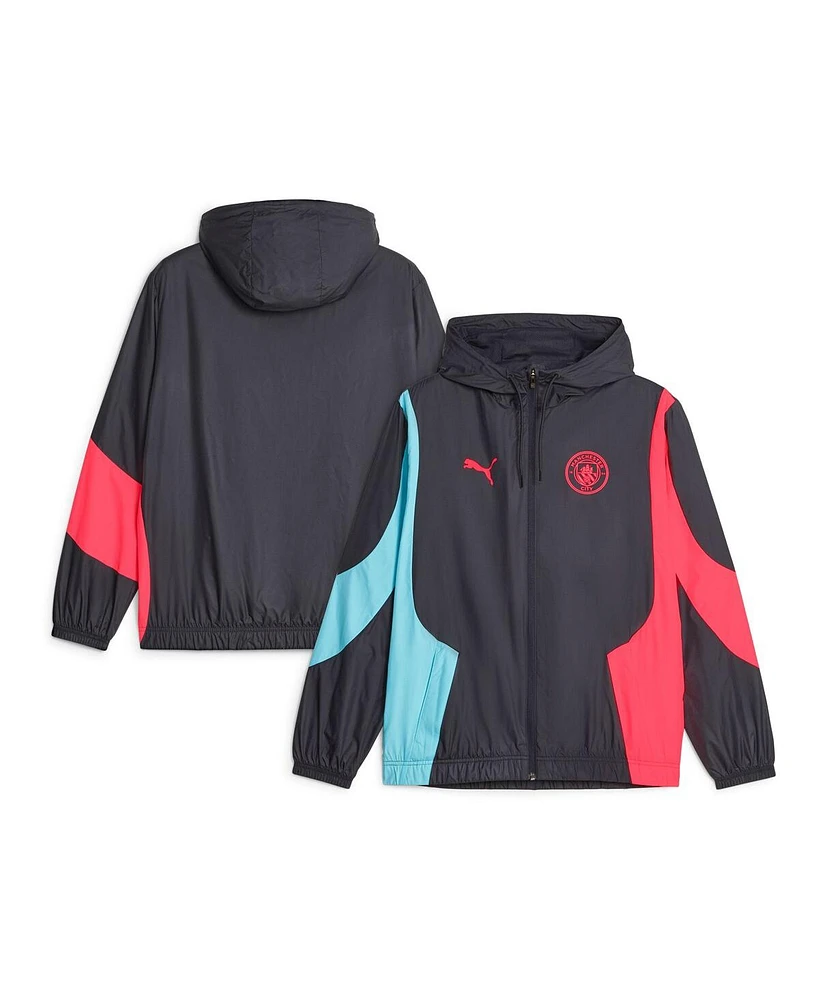 Men's Puma Black Manchester City 2023/24 Pre-Match Anthem Full-Zip Hoodie Jacket