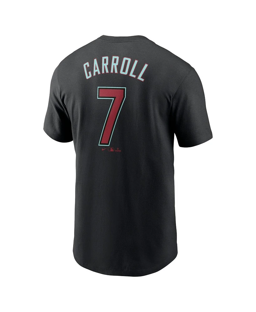 Men's Nike Corbin Carroll Black Arizona Diamondbacks 2024 Fuse Name and Number T-shirt