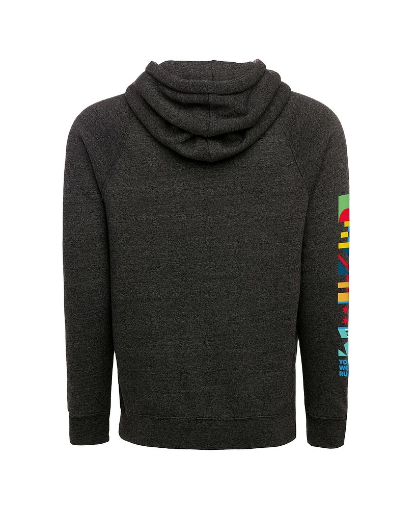 Men's and Women's Sportiqe Heather Black World Marathon Majors Olsen Pullover Hoodie