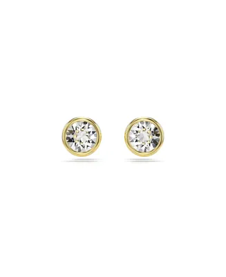 Swarovski Round Cut, White, Gold-Tone Imber Stud Earrings