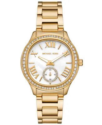 Michael Kors Women's Sage Three-Hand Gold-Tone Stainless Steel Watch 38mm